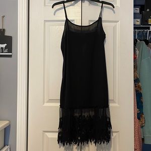 Black dress slip with lace bottom